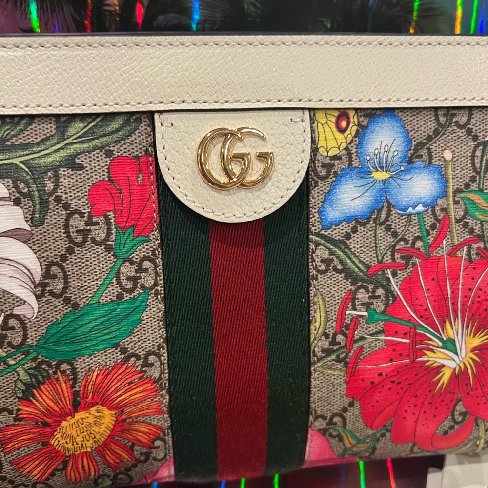 NEW Gucci GG Supreme Flora Ophidia Chain shoulder bag - Picture 14 of 15